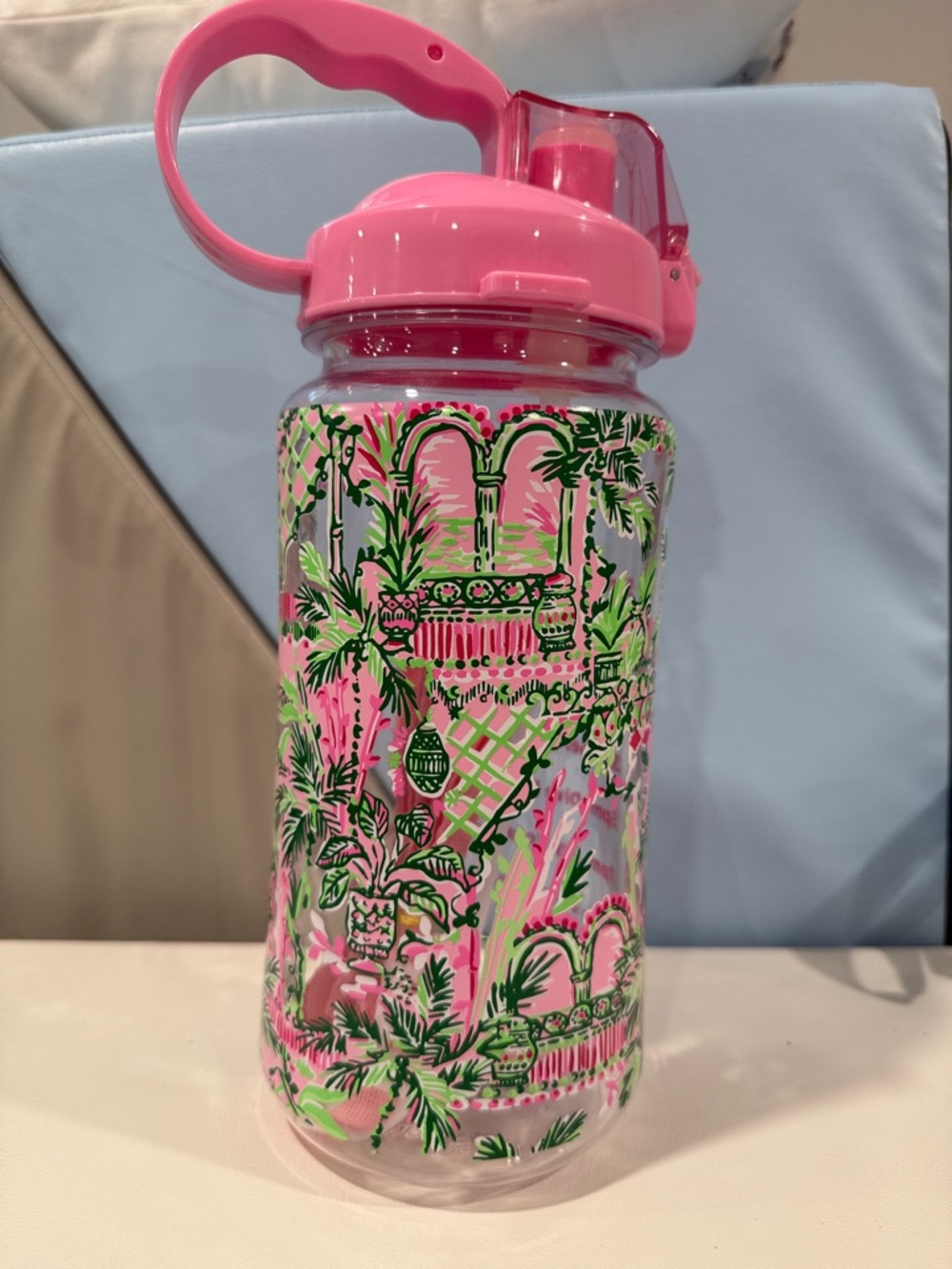 Lilly Pulitzer Pink Tropical Print Water Bottle, 50 oz / 1500 mL